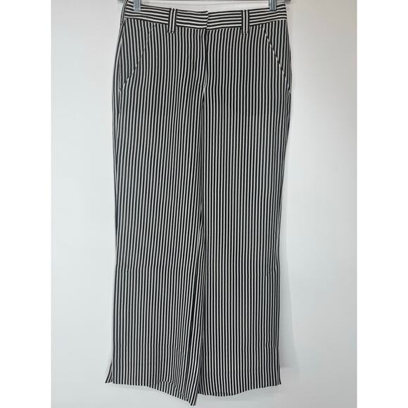 ALC A.L.C black and white silk striped trousers pants 6 - Picture 7 of 9